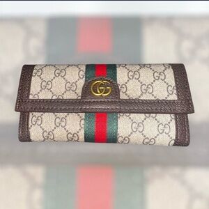 New Fashion Beige Brown Canvas Leather GG Pattern Sherry Line w/box